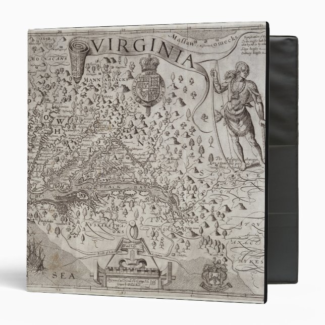 Map of Virginia, discovered and described by Capta Binder (Front/Inside)