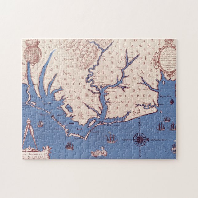 Map of Virginia Jigsaw Puzzle (Horizontal)
