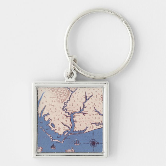 Map of Virginia Keychain (Front)