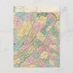 Map of Virginia, Maryland and Delaware Postcard