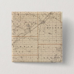 Map of Wabash County 2 Inch Square Button