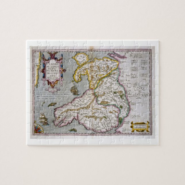 Map of Wales, published c.1630 (hand-coloured engr Jigsaw Puzzle (Horizontal)