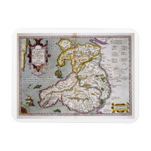 Map of Wales, published c.1630 (hand-coloured engr Magnet