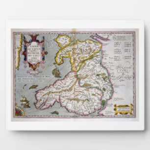 Map of Wales, published c.1630 (hand-coloured engr Plaque