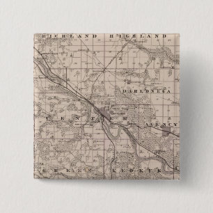 Map of Wapello County, State of Iowa 2 Inch Square Button
