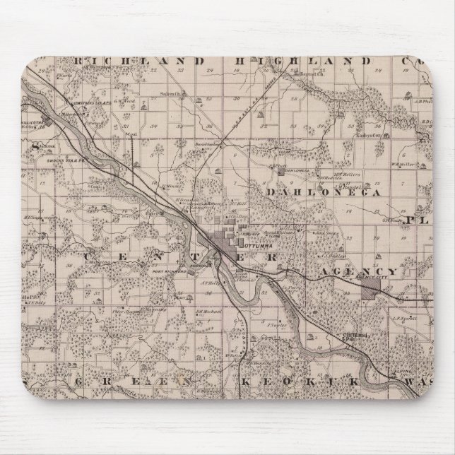 Map of Wapello County, State of Iowa Mouse Pad (Front)