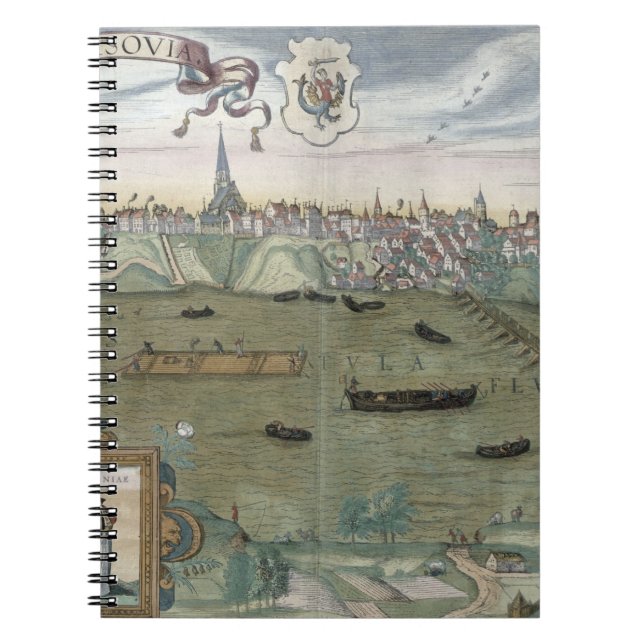 Map of Warsaw, from 'Civitates Orbis Terrarum' by Notebook (Front)