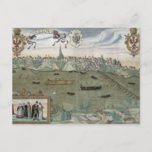 Map of Warsaw, from 'Civitates Orbis Terrarum' by Postcard