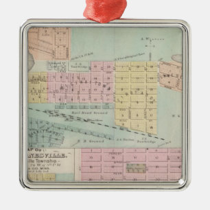 Map of Waseca, Minnesota Metal Ornament