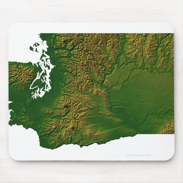 Map of Washington 3 Mouse Pad (Front)