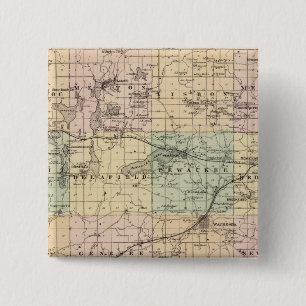 Map of Waukesha County, State of Wisconsin 2 Inch Square Button