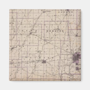 Map of Wayne County 2 Magnet
