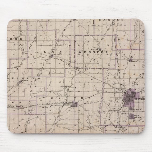 Map of Wayne County 2 Mouse Pad (Front)