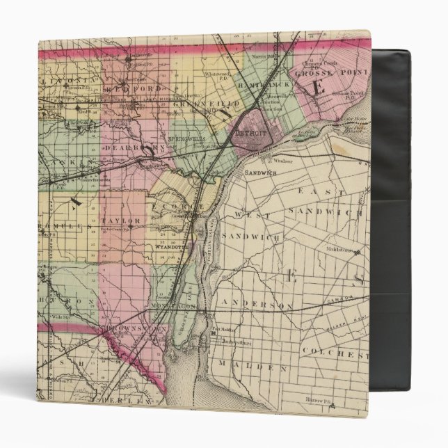 Map of Wayne County, Michigan Binder (Front/Inside)