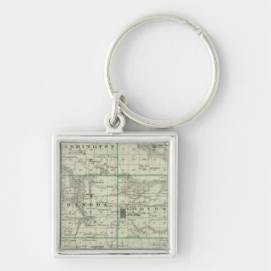 Map of Wayne County, State of Iowa Keychain
