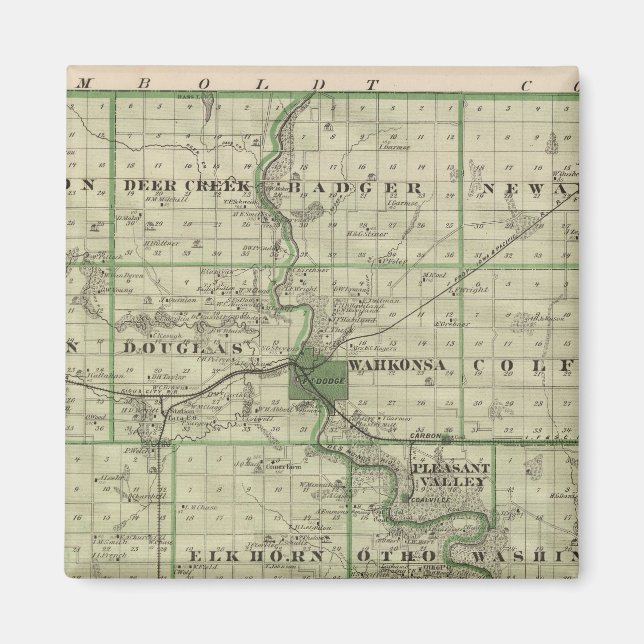 Map of Webster County, State of Iowa Magnet (Front)