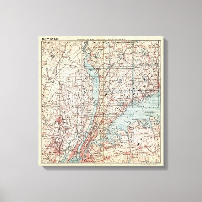 Map of Westchester County, New York Canvas Print (Front)