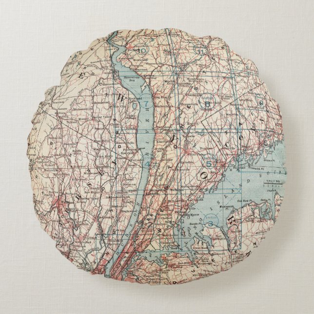 Map of Westchester County, New York Round Pillow (Front)