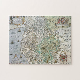 Map of Westmorland and Cumberland 1576 Jigsaw Puzzle