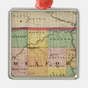 Map of Wexford County, Michigan Metal Ornament