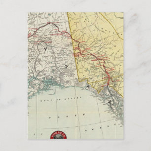 Map Of White Pass & Yukon Route And Connections Postcard