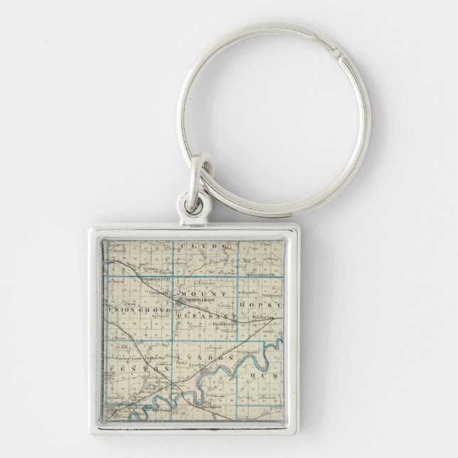 Map of Whiteside County Keychain (Front)