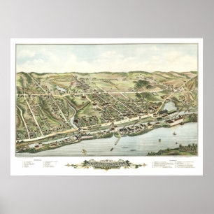 Map of Windsor Locks, CT in 1877 Poster