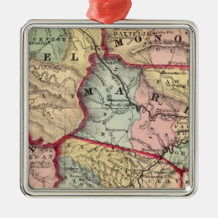 Map of Winfield, West Virginia Metal Ornament