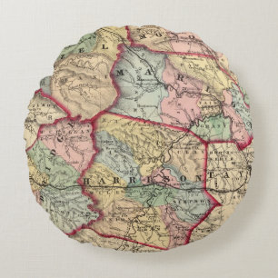 Map of Winfield, West Virginia Round Pillow
