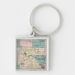 Map of Winnebago County, State of Wisconsin Keychain