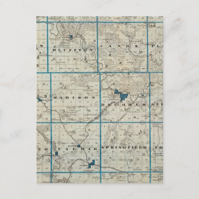 Map of Winneshiek County, State of Iowa Postcard (Front)