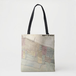 Map of Winona, Minnesota Tote Bag