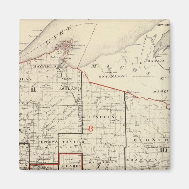 Map of Wisconsin Magnet (Front)