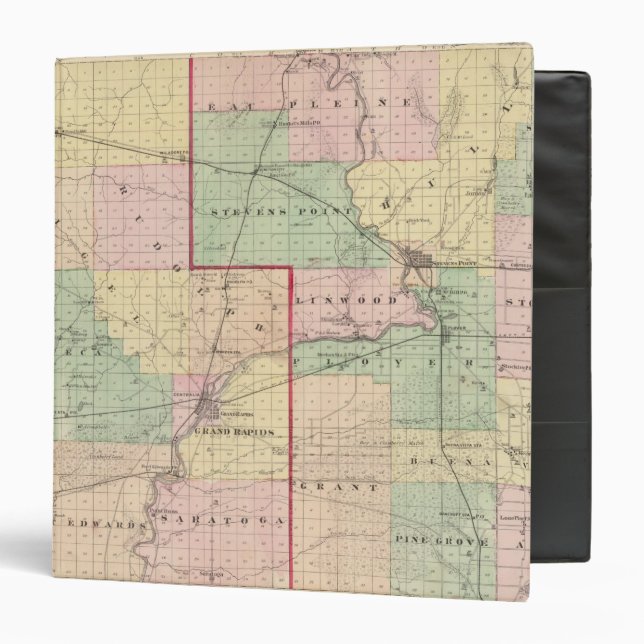 Map of Wood and Portage counties Binder (Front/Inside)