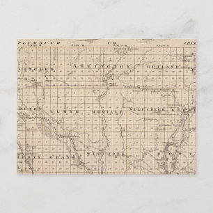 Map of Woodbury County, State of Iowa Postcard