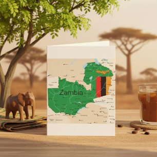 Map Of Zambia Card