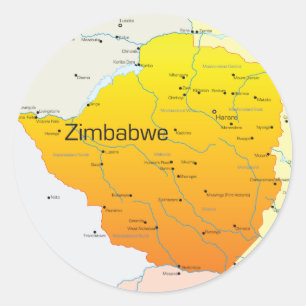 Map of Zimbabwe Stickers