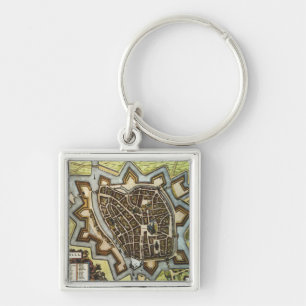 Map of Zwolle, NETHERLANDS (1652) Keychain