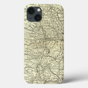 Map Ohio and Mississippi Railway iPhone 13 Case