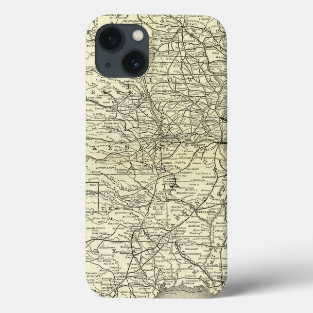 Map Ohio and Mississippi Railway Case-Mate iPhone Case (Back)