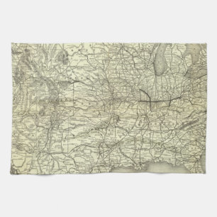 Map Ohio and Mississippi Railway Kitchen Towel