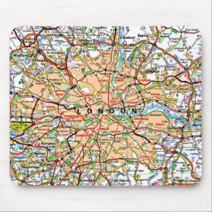 Map ooof London England Mouse Pad