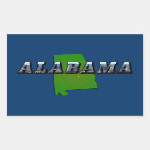 Map Outline and Picture Text of Alabama Sticker