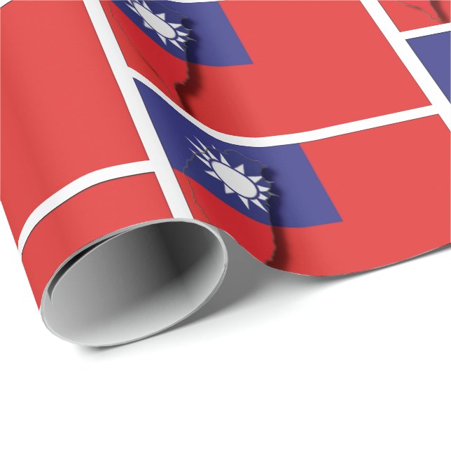 Map Outline TAIWAN FLAG Wrapping Paper (Roll Corner)
