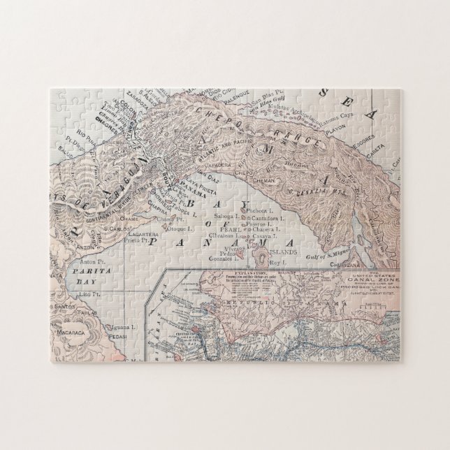 MAP: PANAMA, 1907 JIGSAW PUZZLE (Horizontal)