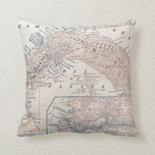 MAP: PANAMA, 1907 THROW PILLOW