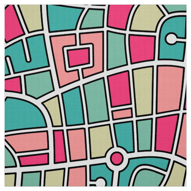 Map Pattern 030520 - Colours 01 Fabric (Swatch)