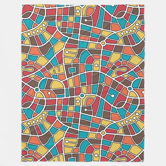 Map Pattern 030520 - Colours 03 Fleece Blanket (Front)