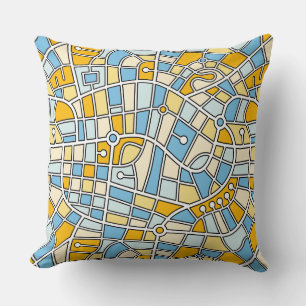 Map Pattern 030520 - Colours 04 Throw Pillow