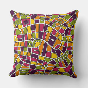 Map Pattern 030520 - Colours 05 Throw Pillow
